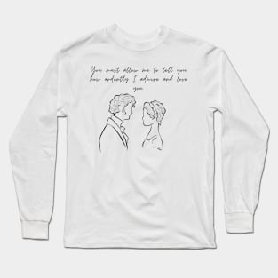 how ardently I admire and love you quote Elizabeth and Mr Darcy Long Sleeve T-Shirt